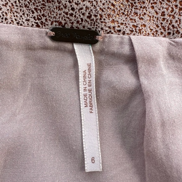 Free People Modern Femme Mini Skirt – Metallic Rose Gold Foil - Picture 2 of 5